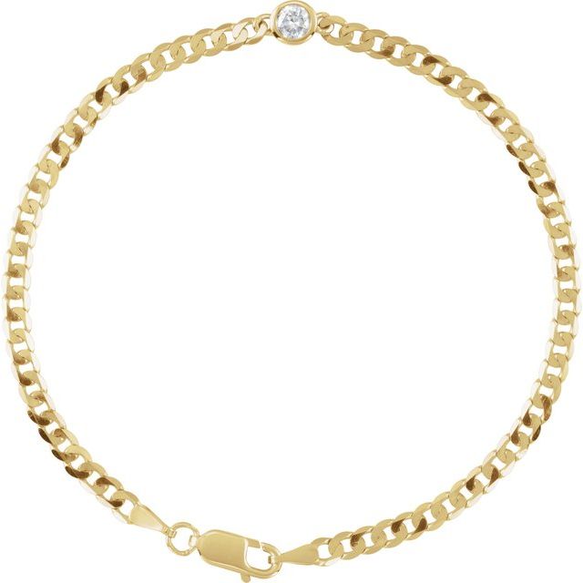 Bezel Set Diamond Curb Bracelet