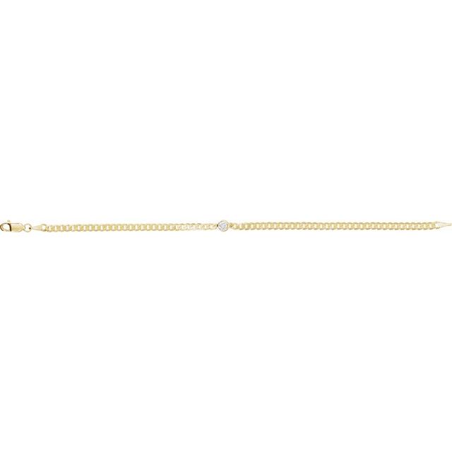 Bezel Set Diamond Curb Bracelet