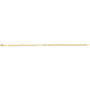 14K Yellow 1/5 CT Natural Diamond Link 7" Bracelet