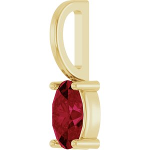 5x3 mm Lab-Grown Ruby Charm/Pendant