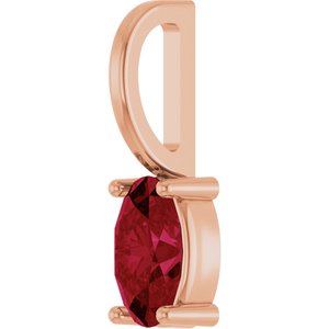 5x3 mm Lab-Grown Ruby Charm/Pendant