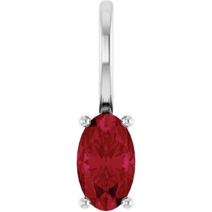 5x3 mm Lab-Grown Ruby Charm/Pendant