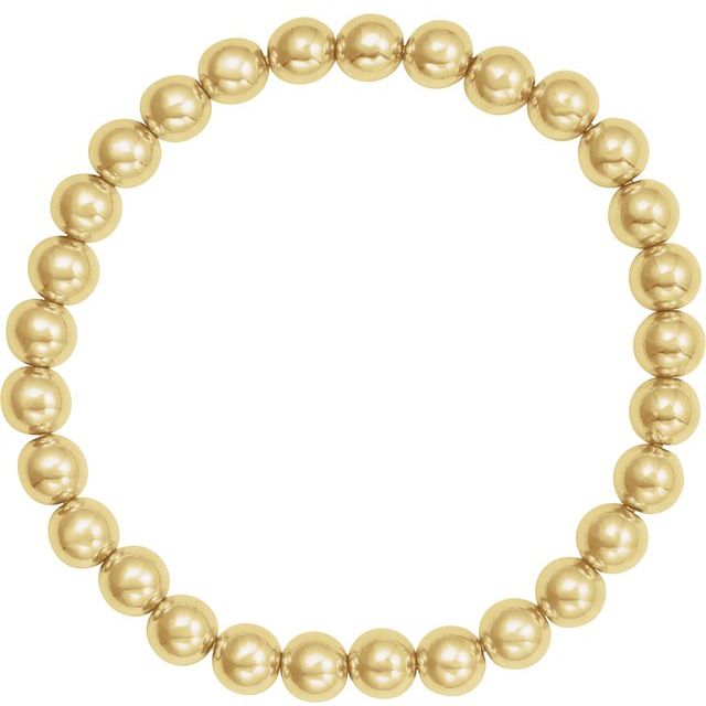 Gold-Filled 6 mm Elastic Bead Bracelet