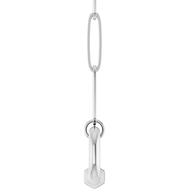14K White Carabiner Charm 16" Necklace