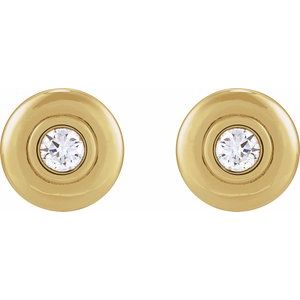  1/2 CTW Natural Diamond Puffed Stud Earrings