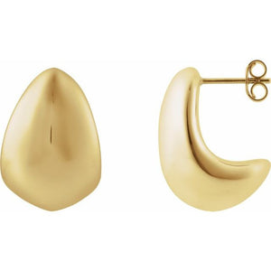 14K Yellow Electroform Teardrop Earrings