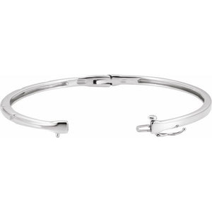 14K White 1/4 CTW Natural Diamond Bangle 6" Bracelet