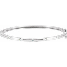 Load image into Gallery viewer, 14K White 1/4 CTW Natural Diamond Bangle 6&quot; Bracelet
