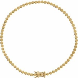 14K Yellow Geometric Line 7" Bracelet