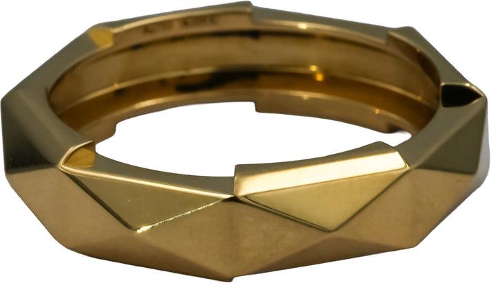 GUCCI 18k Yellow Gold Link to Love Studded Ring w/ Box and Pouch Size 10