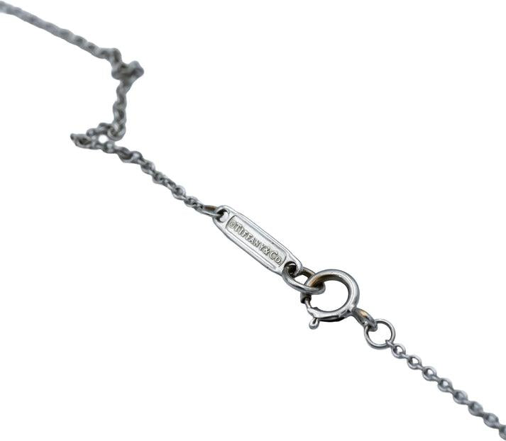 TIFFANY & CO. 18k White Gold VS Diamond Mini Horseshoe Pendant Necklace 0.08CT