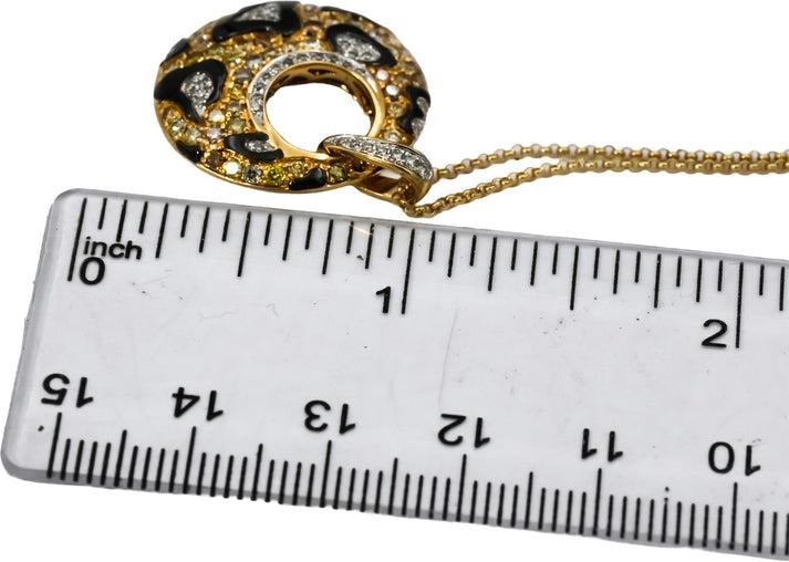14k Yellow Gold & Rhodium VS Diamond Pendant Necklace 0.75CT