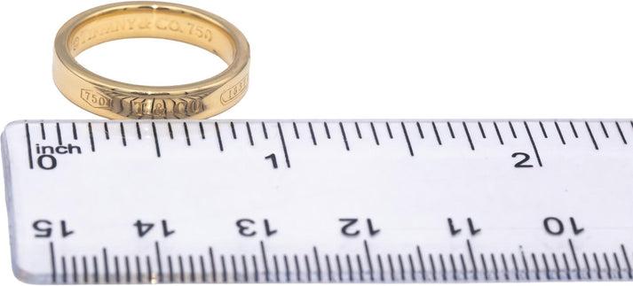 TIFFANY & CO. Estate Jewelry 18k Yellow Gold Tiffany 1837 Band Ring Size 6.5