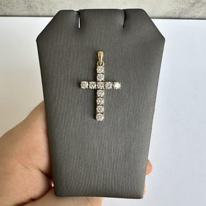 14kt Yellow Gold Diamond Cross Pendant - 1.75ctw GH SI Natural Diamonds, New