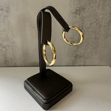 Load image into Gallery viewer, 14kt Yellow Gold Tube Hoop Earrings – 1 1/16 Inch Diameter &amp; 3.9mm Width
