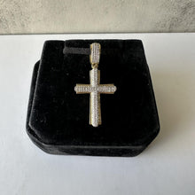 Load image into Gallery viewer, Diamond Cross Pendant in 10kt Two-Tone Gold – 0.32ctw Diamonds, 1 1/8&quot; Height
