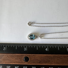 Load image into Gallery viewer, London Blue Topaz and Diamond Necklace in 10kt White Gold – 7.85x5.8mm Topaz
