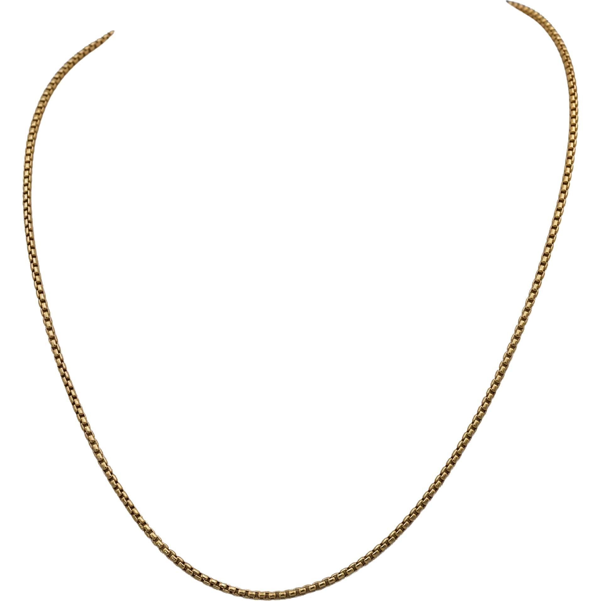 DAVID YURMAN 18k Yellow Gold Rolled Box Link Chain Necklace 1.7mm Wide
