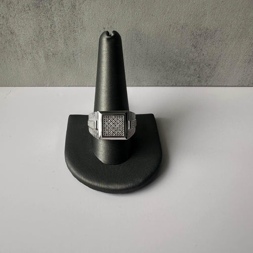 Diamond Men's Ring in Sterling Silver, Size 10.75, New