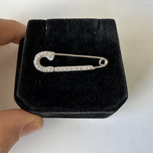 Load image into Gallery viewer, Estate Natural Diamond Safety Pin in 14kt White Gold
