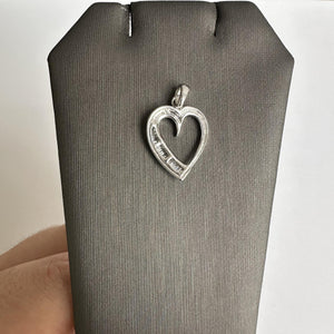 Estate Natural Diamond Heart Necklace in Platinum