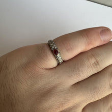 Load image into Gallery viewer, Estate Ruby and Diamond Ring in 18kt White Gold
