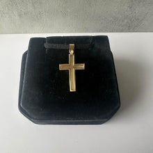 Load image into Gallery viewer, Matte Finish Cross Pendant in 14kt Yellow Gold
