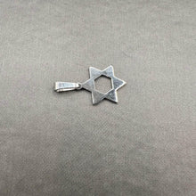 Load image into Gallery viewer, Estate 18kt White Gold Star of David Pendant
