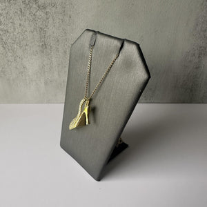 Estate Diamond High Heel Pendant in 18kt Yellow Gold on 10kt Gold Chain