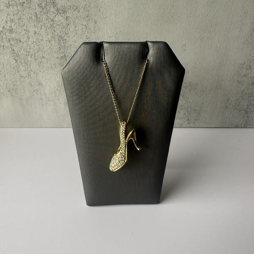 Estate Diamond High Heel Pendant in 18kt Yellow Gold on 10kt Gold Chain