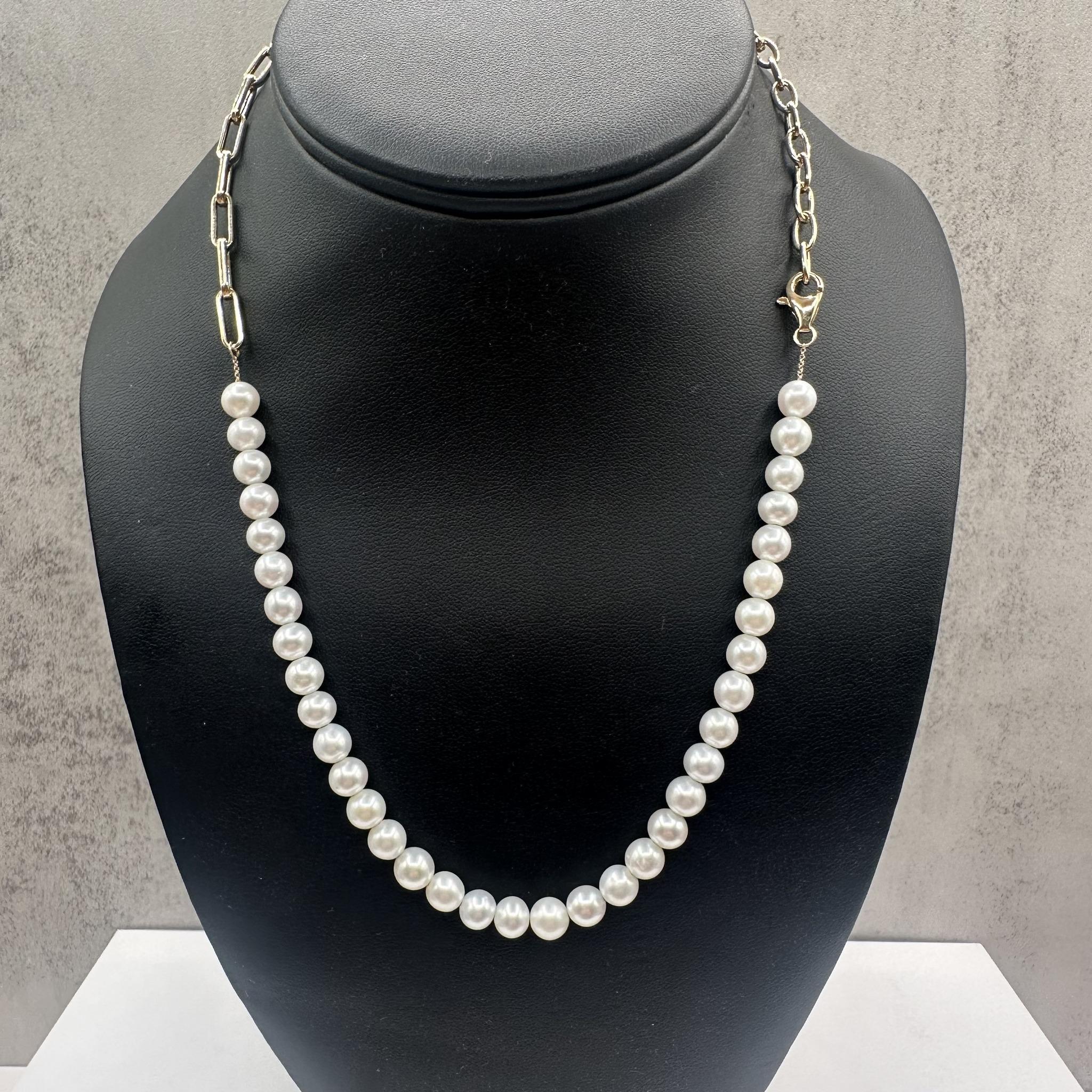 Effy Pearl Necklace 14K Yellow Gold Adjustable Designer