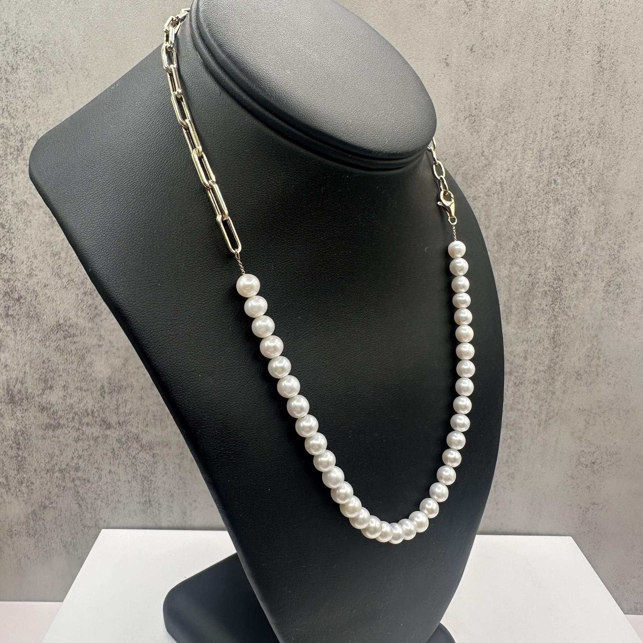 Effy Pearl Necklace 14K Yellow Gold Adjustable Designer