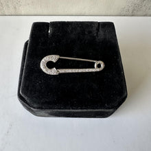 Load image into Gallery viewer, Estate Natural Diamond Safety Pin in 14kt White Gold
