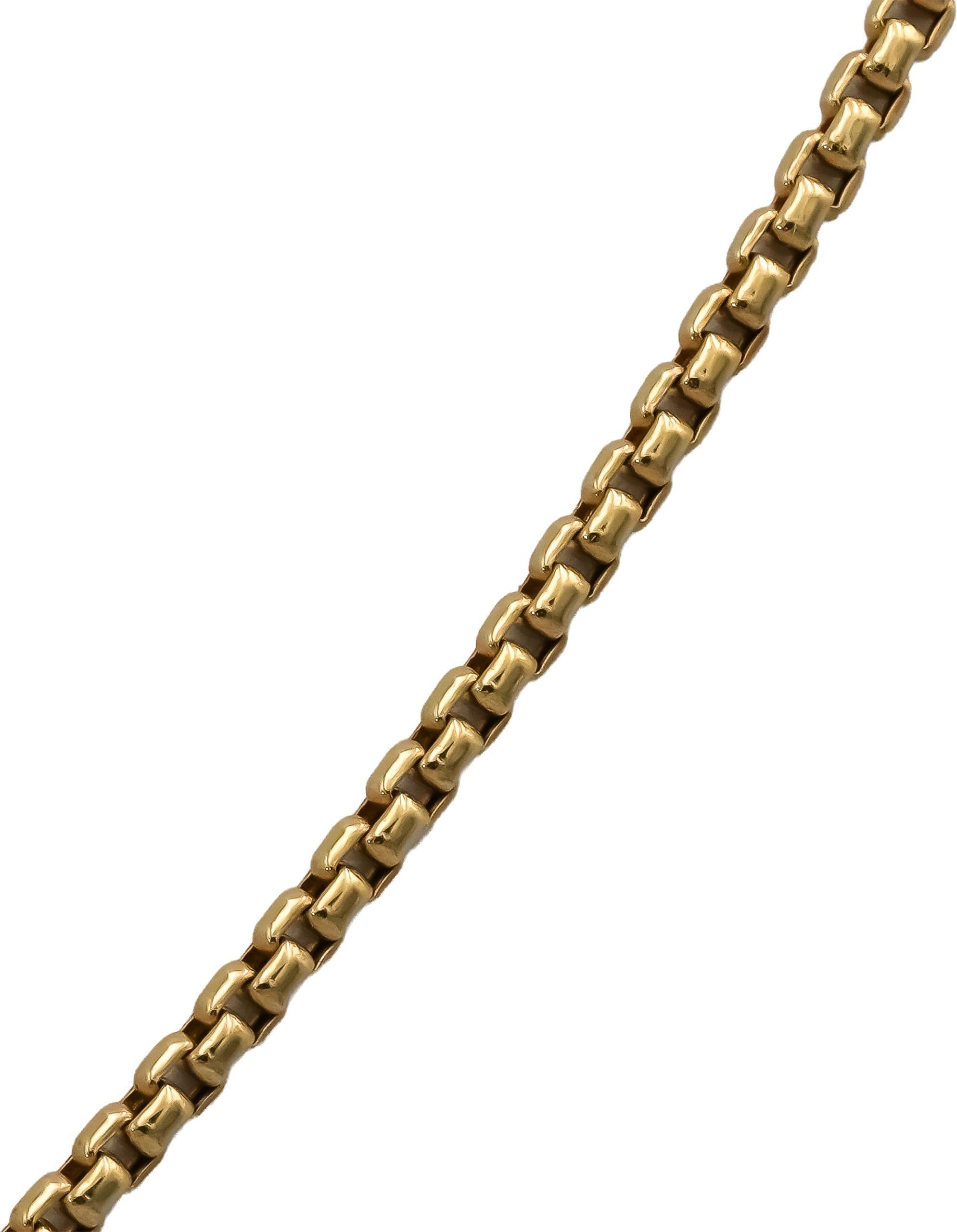 DAVID YURMAN 18k Yellow Gold Rolled Box Link Chain Necklace 1.7mm Wide