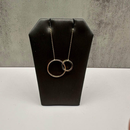 Estate Double Circle Necklace in 14kt Yellow Gold - 17