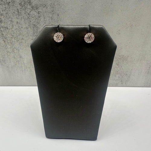 Diamond Cluster Earrings in 14kt Rose Gold - 0.60ctw GH I1 Round Diamonds, 1.8g