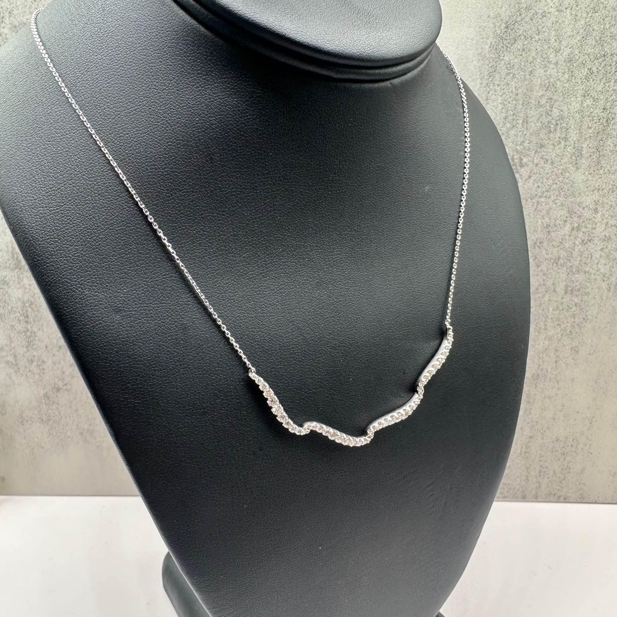 Diamond Necklace 14K White Gold 1.25ctw GH SI I1 Adjustable New