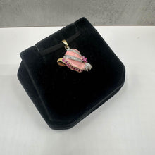 Load image into Gallery viewer, Estate Hat Pendant in 10kt Yellow Gold - 0.08ctw Pink Ruby, 0.02ctw Diamonds
