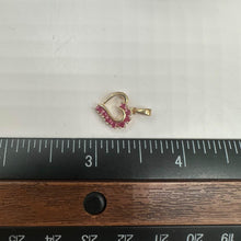 Load image into Gallery viewer, Estate Ruby Heart Pendant in 14kt Yellow Gold - 0.24ctw Round Rubies, Pre-Loved
