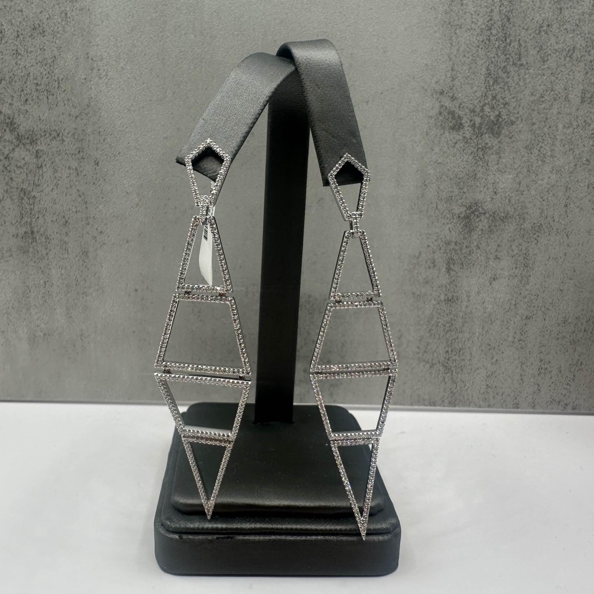 Vera Wang Love Diamond Runway Earrings 10K White Gold 1.50ctw