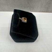 Load image into Gallery viewer, Estate Citrine &amp; Diamond Pendant in 10kt Yellow Gold -7.1mm Citrine, 0.10ctw Dia
