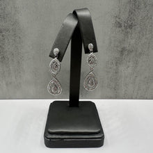 Load image into Gallery viewer, Estate Diamond Drop Earrings in 14kt White Gold - 0.7ctw GH SI-I1 Diamonds, 1.5&quot;
