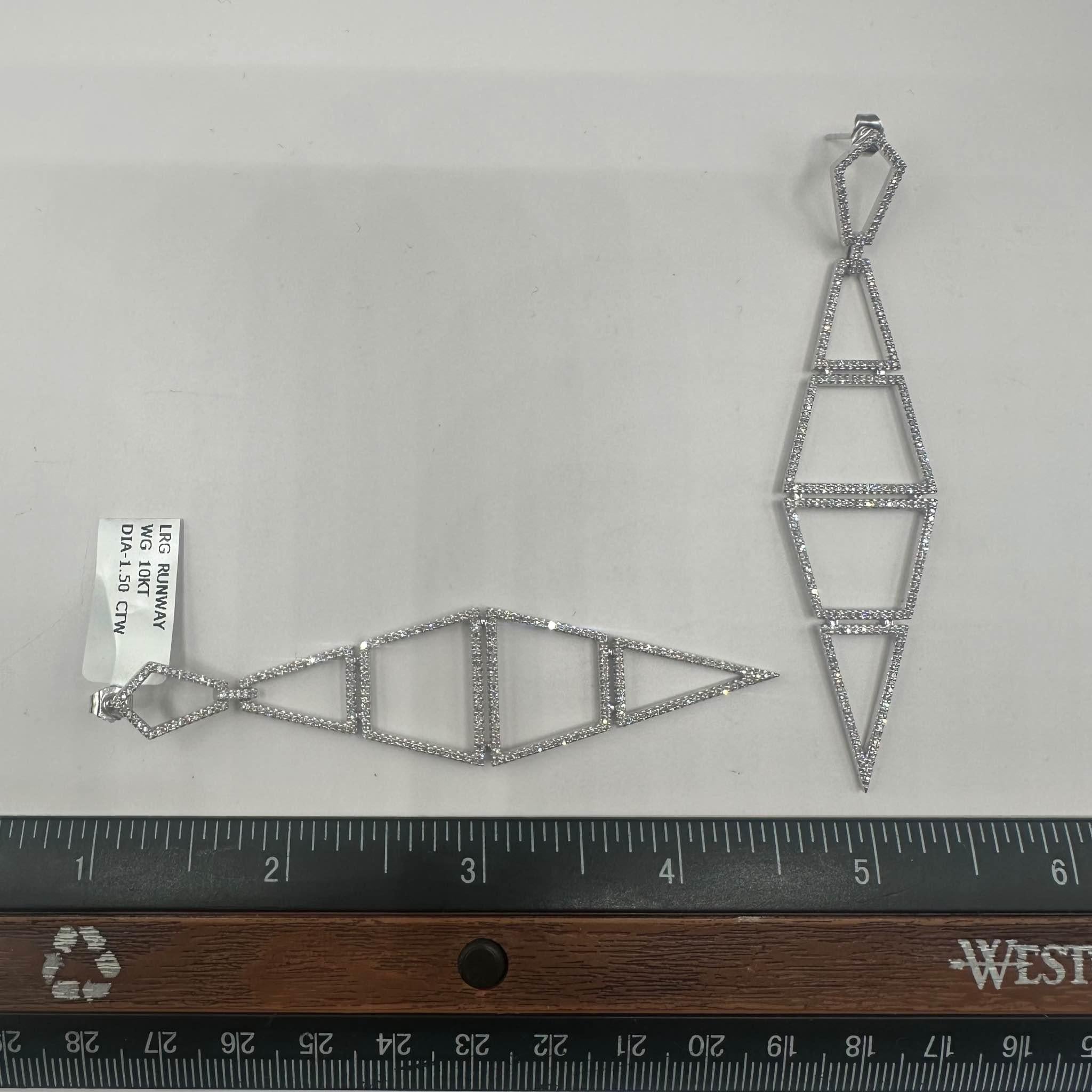 Vera Wang Love Diamond Runway Earrings 10K White Gold 1.50ctw