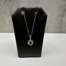 Load image into Gallery viewer, Aquamarine &amp; Diamond Necklace in 14kt White Gold - 0.10ctw Diamonds, 18&quot;, New
