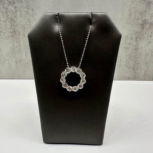 Diamond Circle Necklace in 14kt White Gold - 2ctw GH I1 Diamonds, 16", Italy