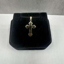 Load image into Gallery viewer, Estate Cross Pendant in 14kt Yellow Gold - 1.5g, 15/16&quot; Height, Pre-Loved
