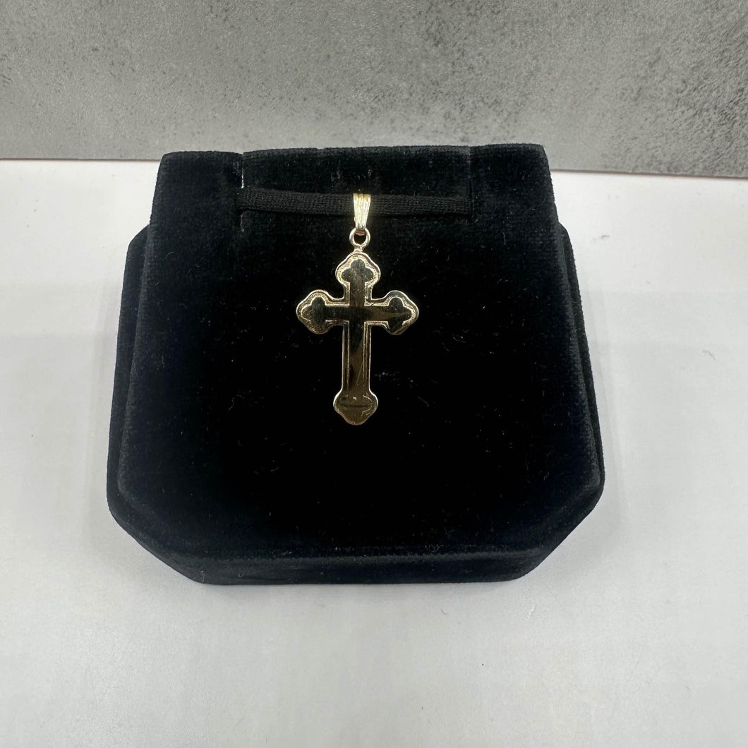 Estate Cross Pendant in 14kt Yellow Gold - 1.5g, 15/16