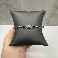 Load image into Gallery viewer, Amethyst Bracelet in Sterling Silver - 5.5ctw Oval Amethyst, 7&quot;, New
