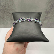 Load image into Gallery viewer, Gemstone Bracelet in Sterling Silver - 10ctw Amethyst, Blue Topaz, White Topaz
