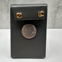 Load image into Gallery viewer, Citrine Studs in Sterling Silver - 7.1mm Cushion Cut Citrine, Push Backs, New
